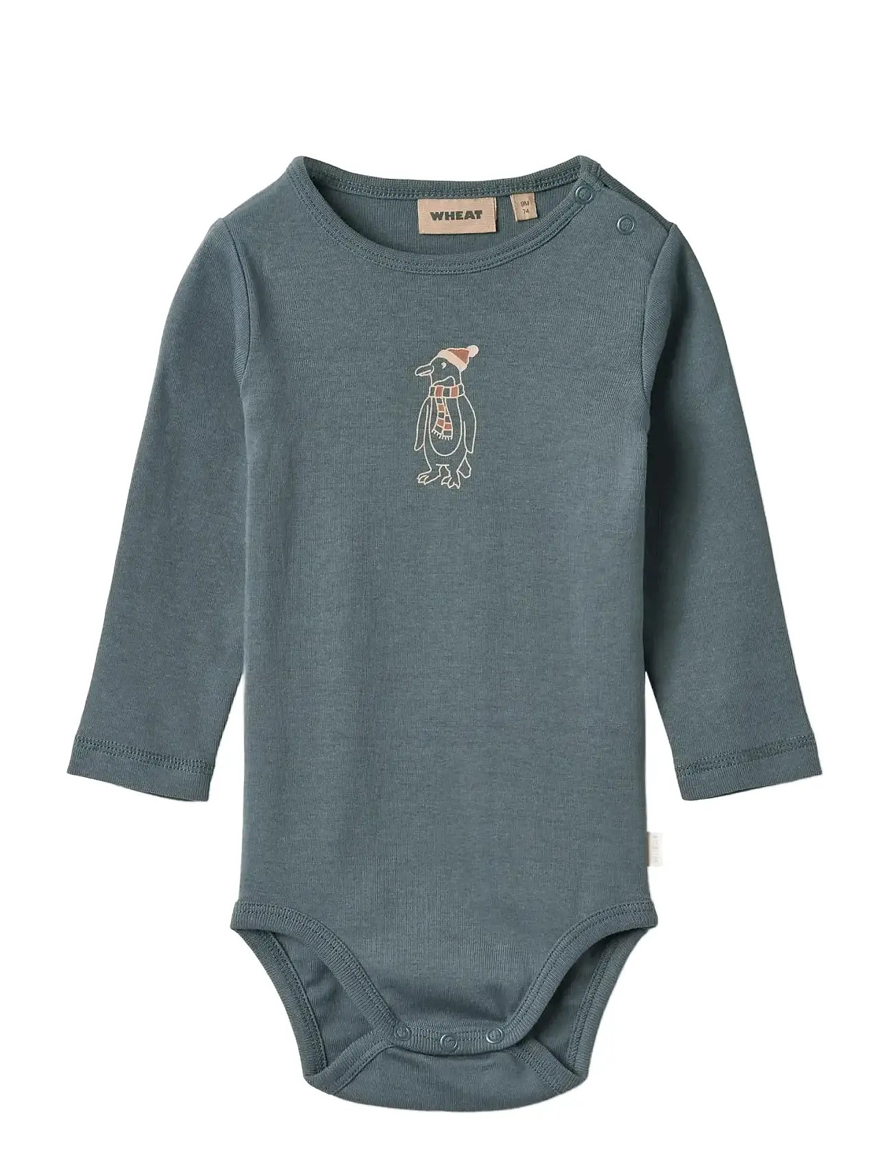 Wheat Body L/S Leo, 86, Blue, Bodys > Langærmede, Børn