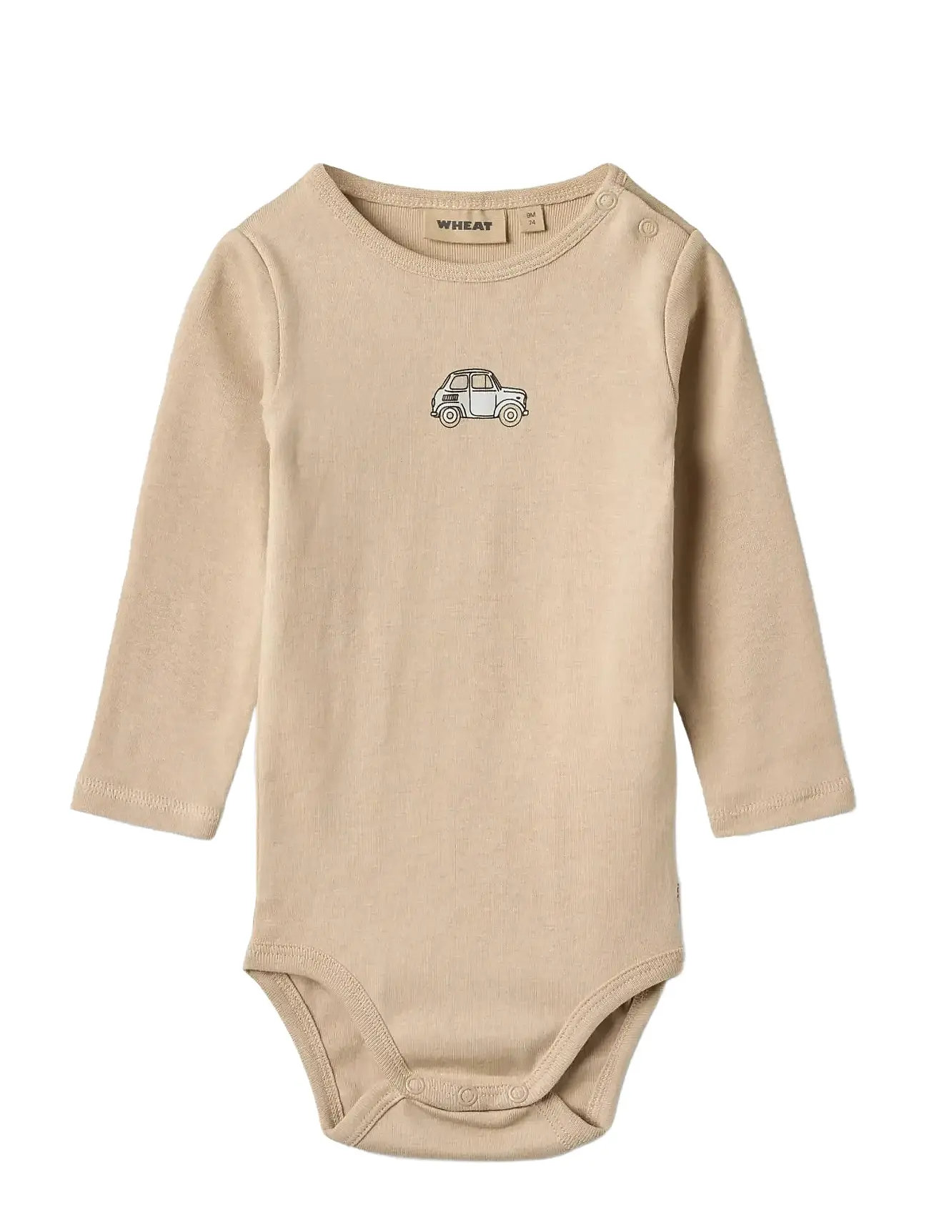 Wheat Body L/S Leo, 68, Beige, Bodys > Langærmede, Børn