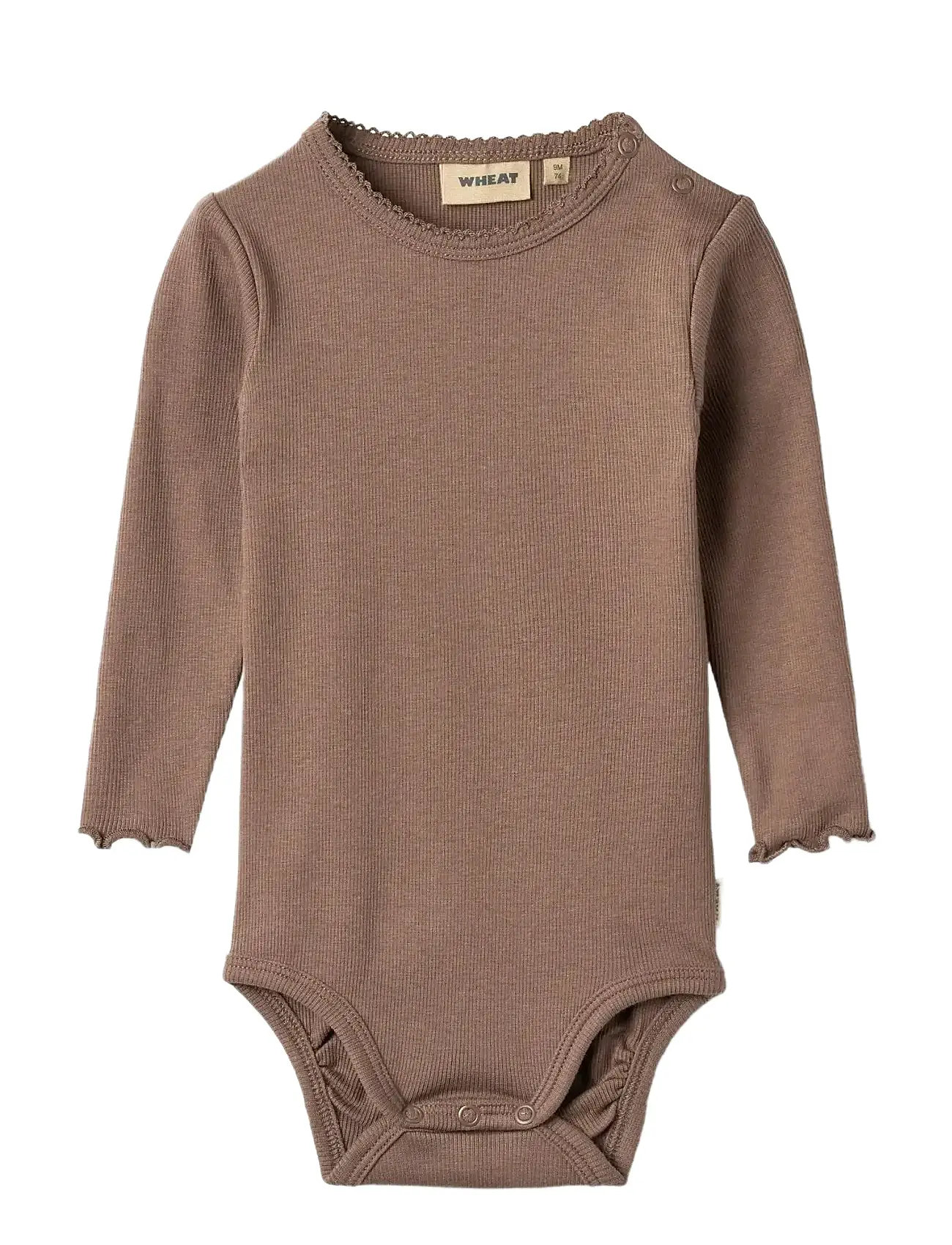 Wheat Body L/S Regitze, 74, Brown, Bodys > Langærmede, Børn