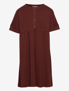 Dress Luanne - short-sleeved casual dresses - maroon