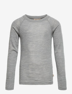 Wool T-Shirt LS - long-sleeved t-shirts - melange grey