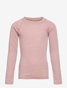 Wool T-Shirt LS - long-sleeved t-shirts - rose powder