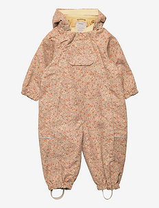 Outdoor suit Olly Tech - shell coveralls - barely beige flowers