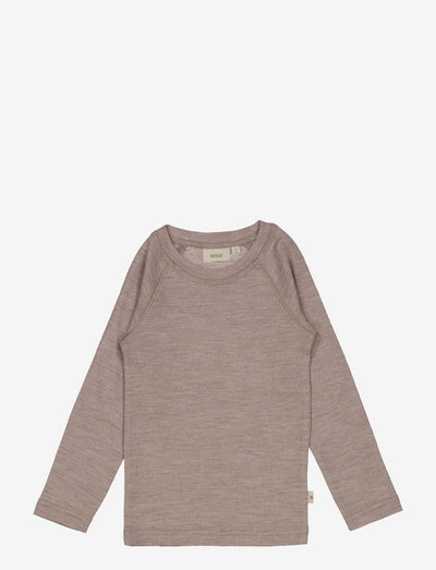Wool T-Shirt LS - långärmade t-shirts - grey khaki melange