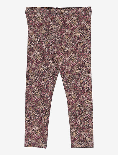 Wheat Jersey Leggings (Blue Flowers 