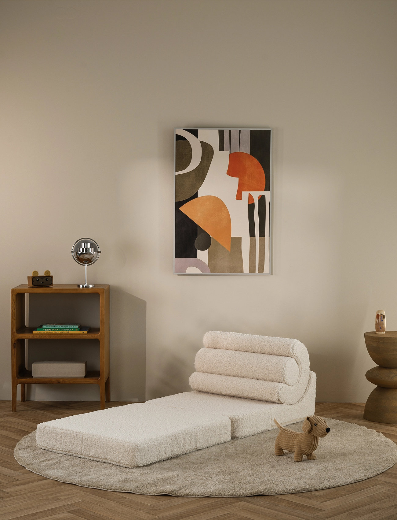 Wigiwama Flipster Teddy, 78X 67X 57 cm, White, Furniture > Sofas, Børn
