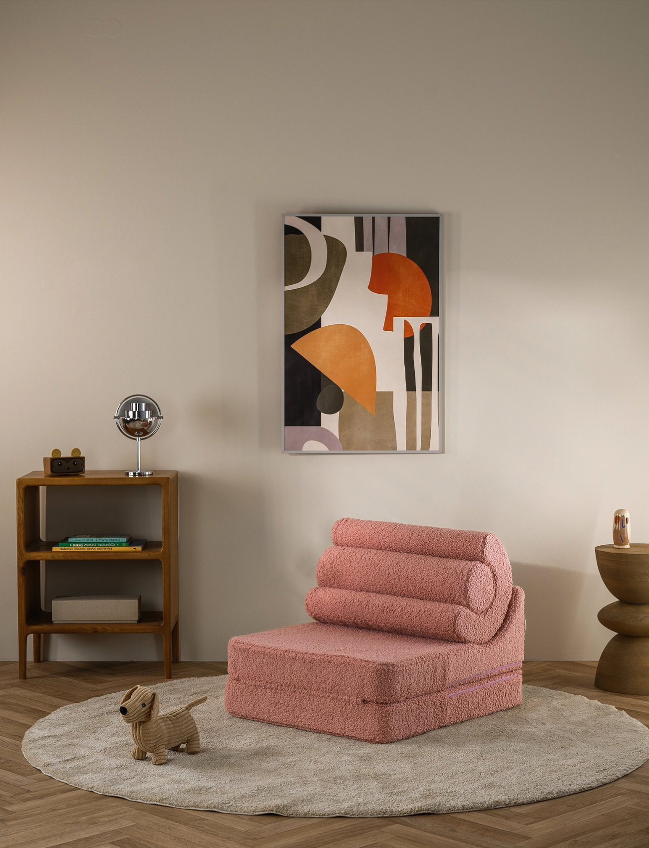 Wigiwama Flipster Teddy, 78X 67X 57 cm, Pink, Furniture > Sofas, Børn