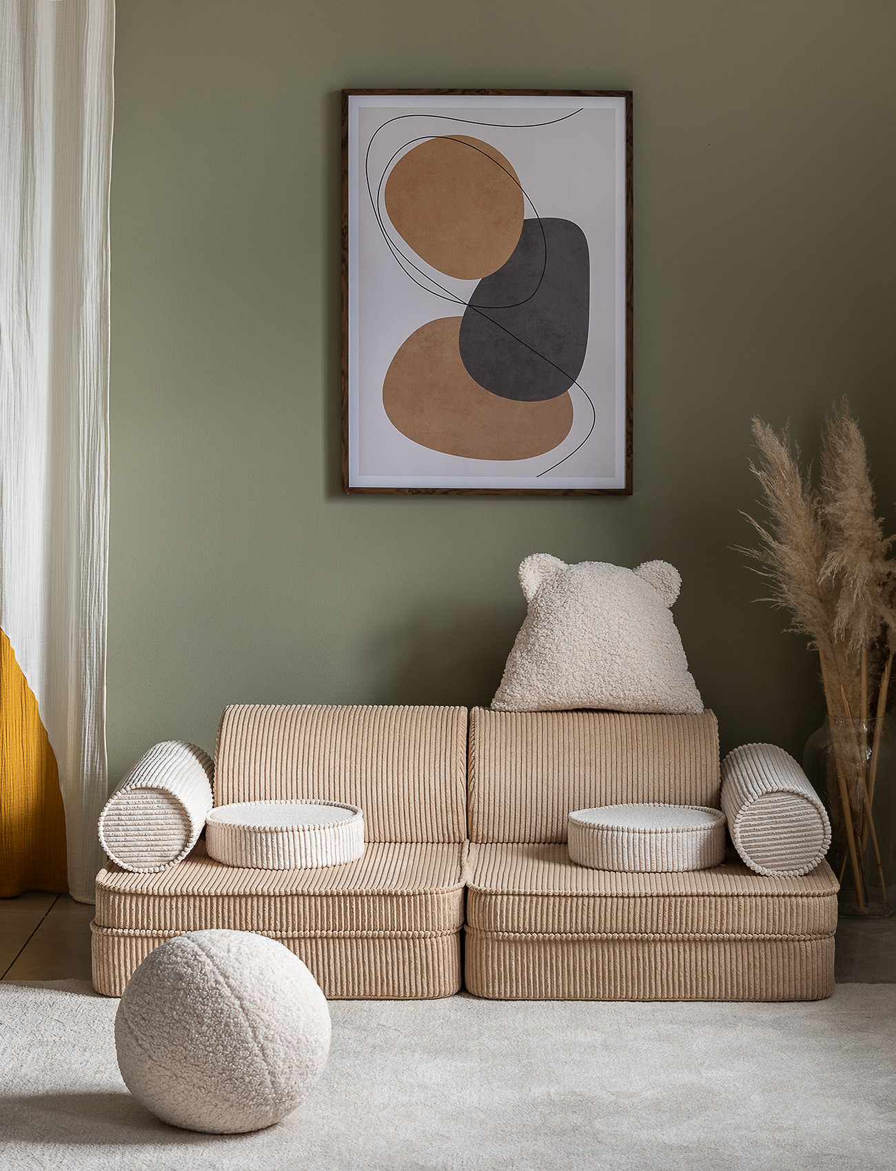 Wigiwama Settee Corduroy, 136X 78X 46 cm, Brown, Furniture > Sofas, Børn