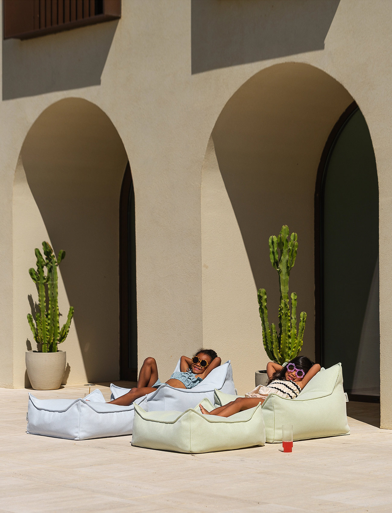 Wigiwama Herba Outdoor Square Ottoman, 60X 60X 20 cm, Green, Møbler > Stole Og Skamler, Børn