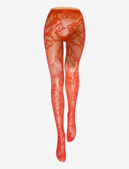 Net Roses Tights - CHERRY