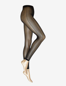 Net Stripe Tights Leggings - strumpfhosen - black