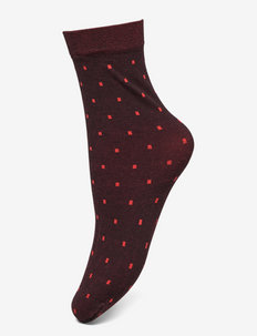 Cotton Spots Socks - vienkāršas zeķes - black/cherry