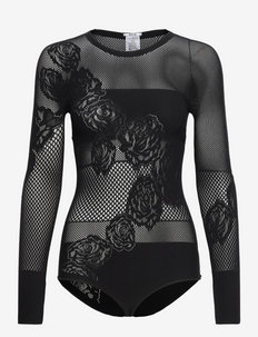 Net Roses Body - bodies & underkjoler - black