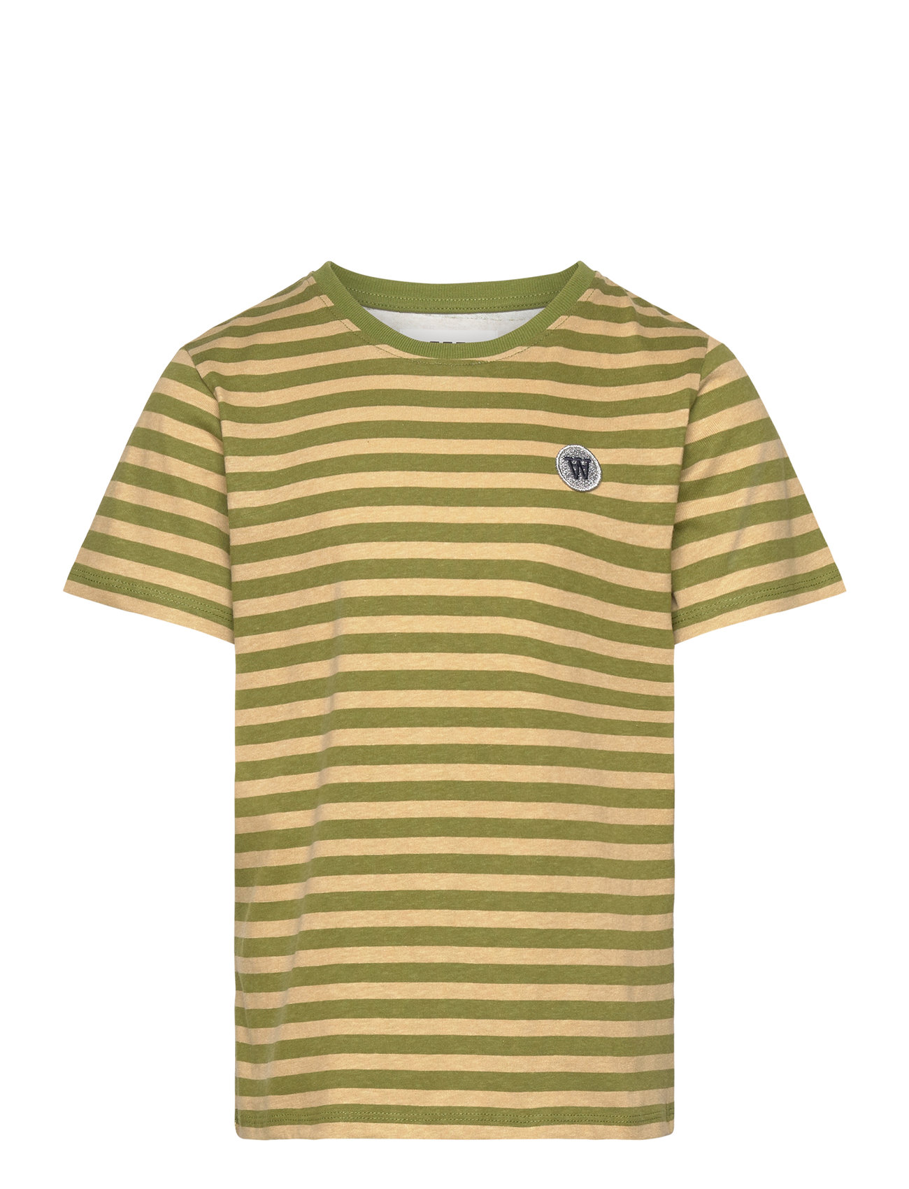 Ola Chrome Badge T-Shirt Gots Tops T-Kortærmet Skjorte Multi/patterned Double A By Wood Wood