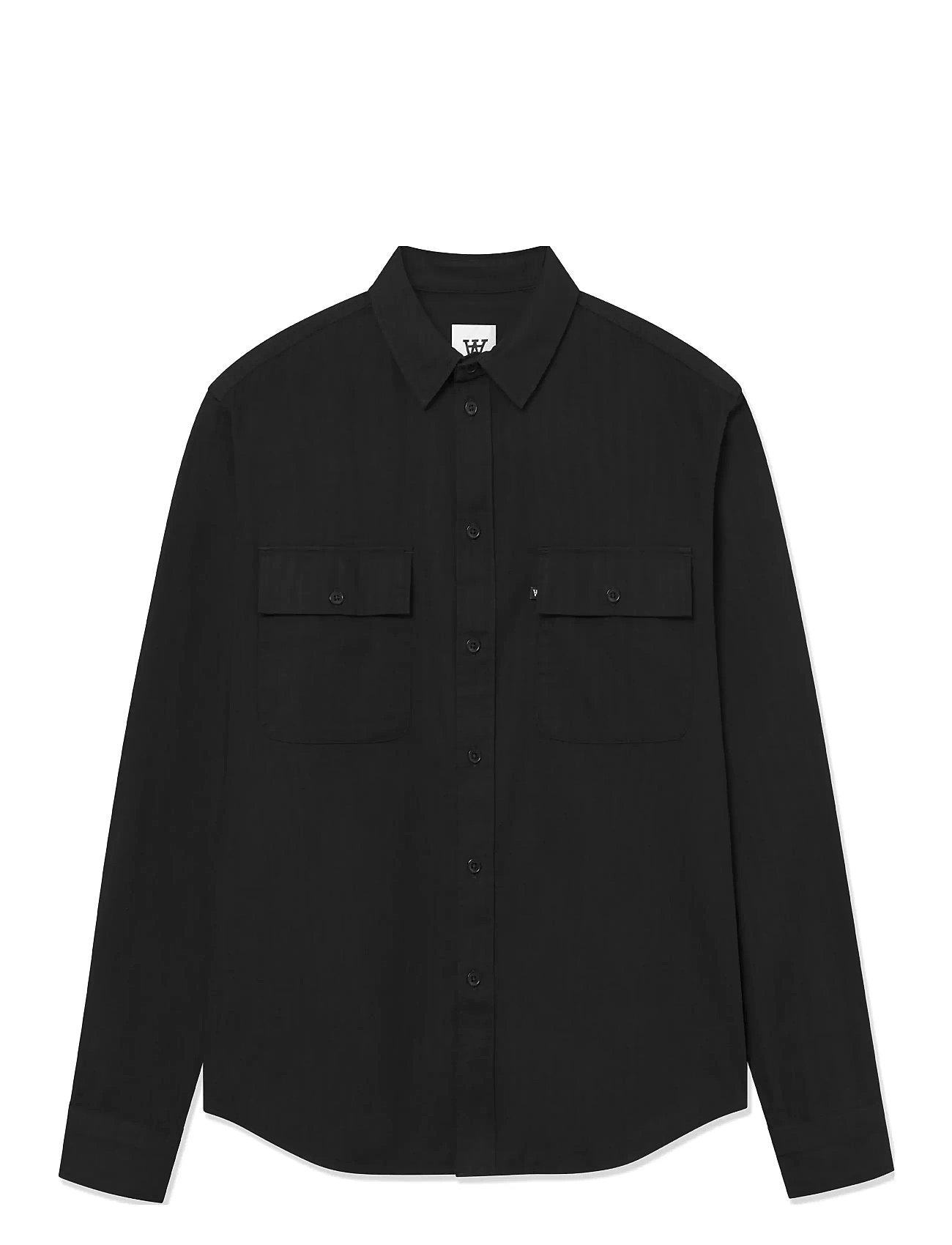 WOOD WOOD Wwaxl Herringbone Shirt Schwarz - XL - Herren