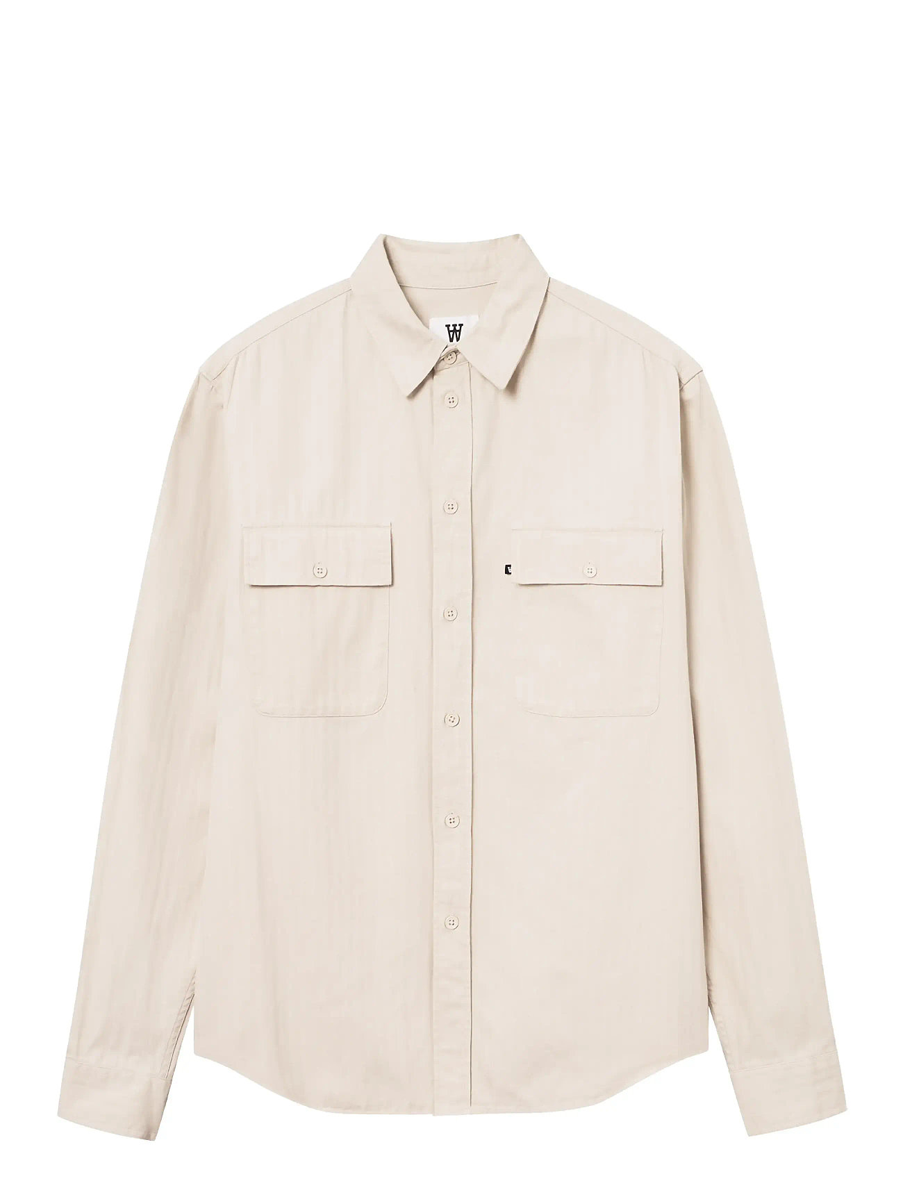 WOOD WOOD Wwaxl Herringbone Shirt Beige - L - Herren