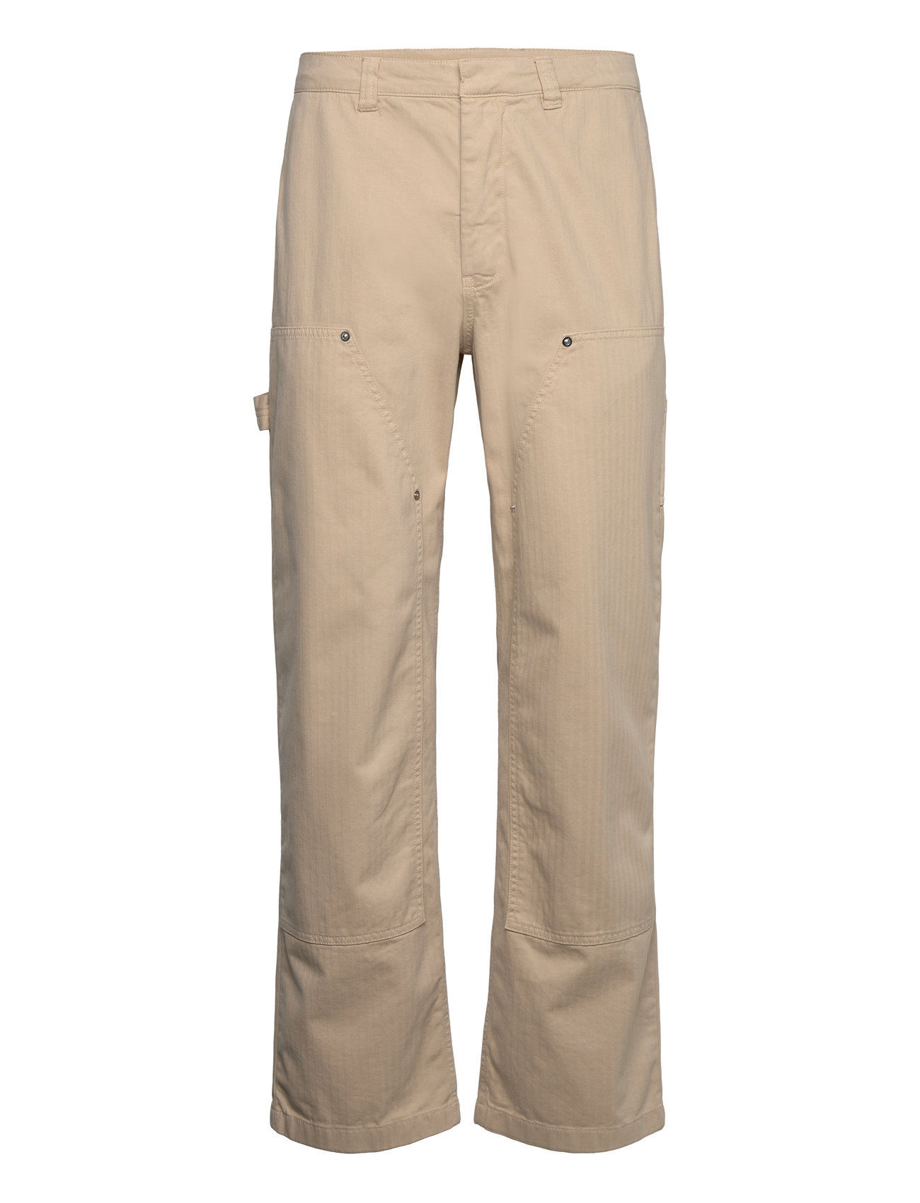 Double A By Wood Wood Wwfed Herringb Workwear Pants Kräm