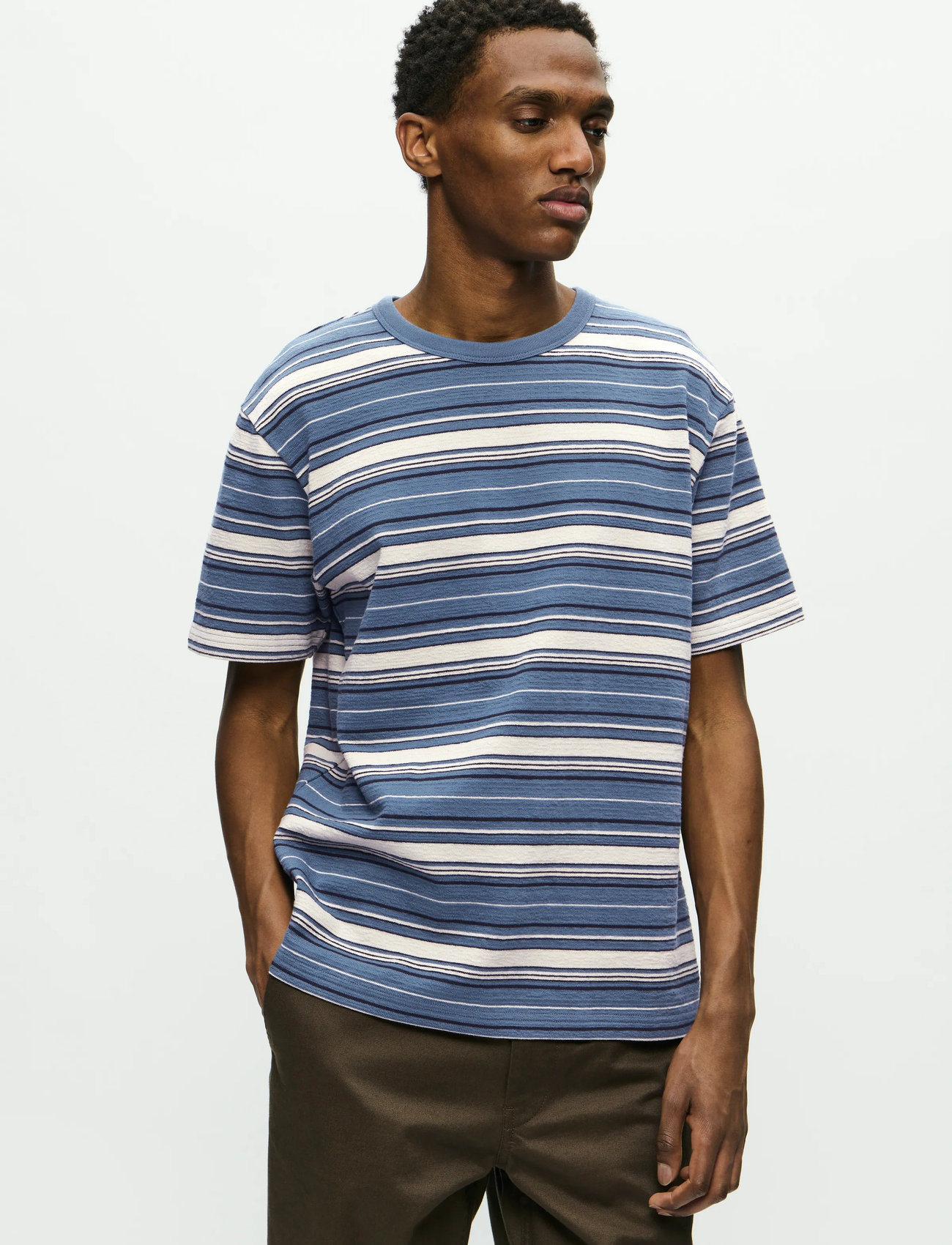 WOOD WOOD Wweaston Tee 25218, XS, Blue, T-Shirts > Kortærmede, Herre