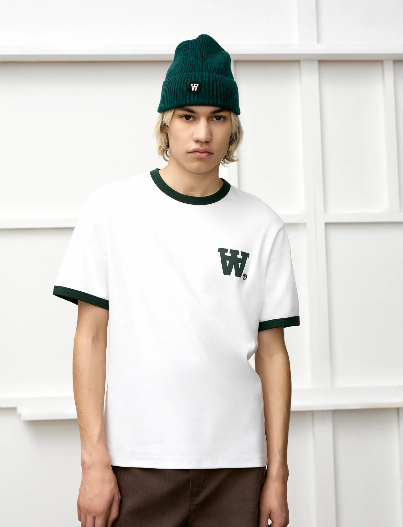 WOOD WOOD Wwparker Tee 25214, XL, White, T-Shirts > Kortærmede, Herre