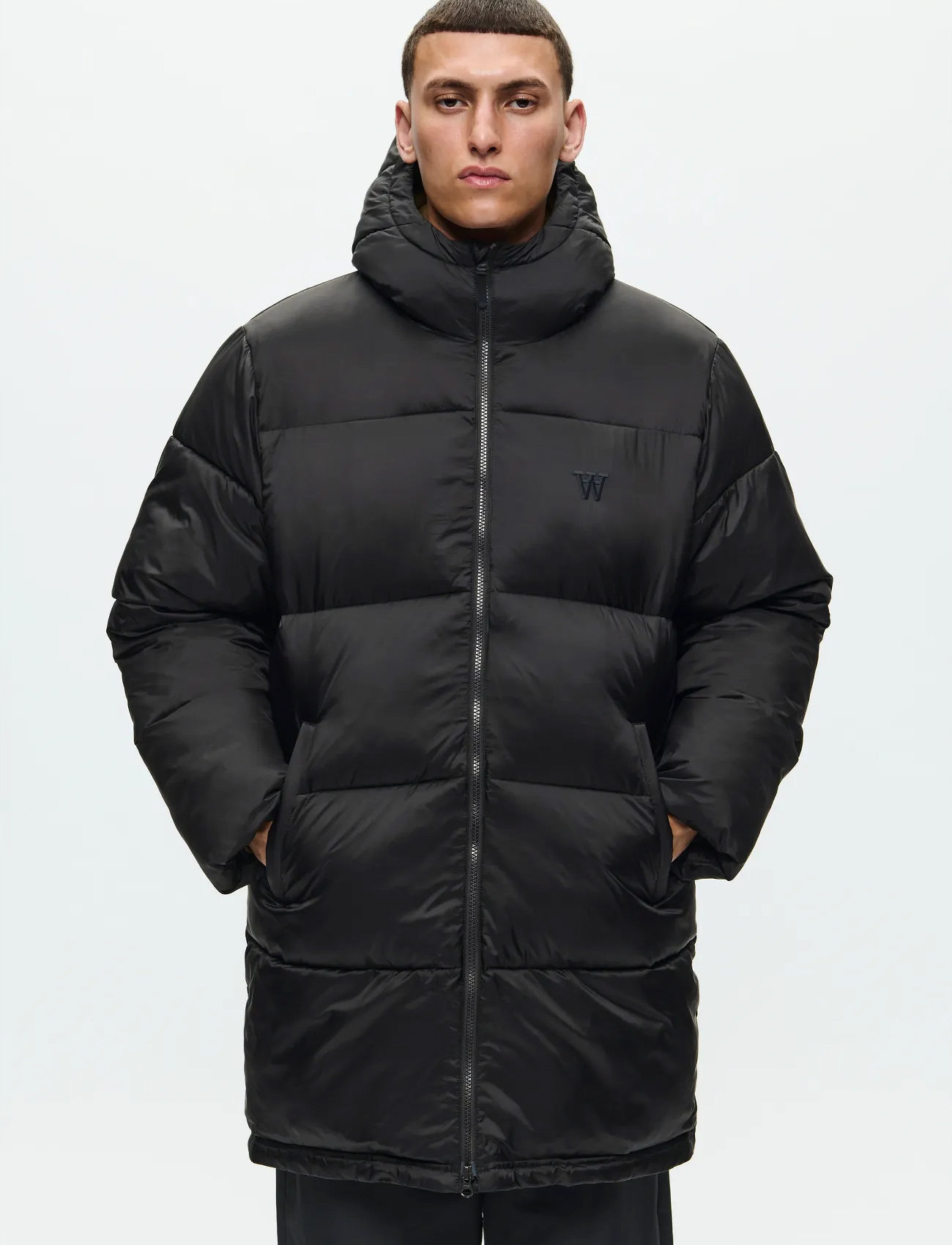 WOOD WOOD Wwclaus Puffer Coat 25233, S, Black, Jakker > Vatterede Jakker, Herre