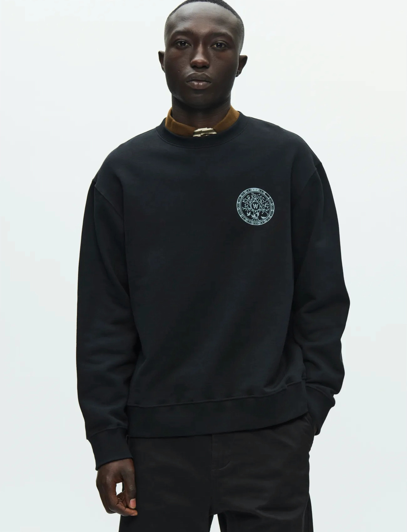 WOOD WOOD Wwjames Mh Cover 25219, M, Black, Sweatshirts & Hættetrøjer > Sweatshirts, Herre