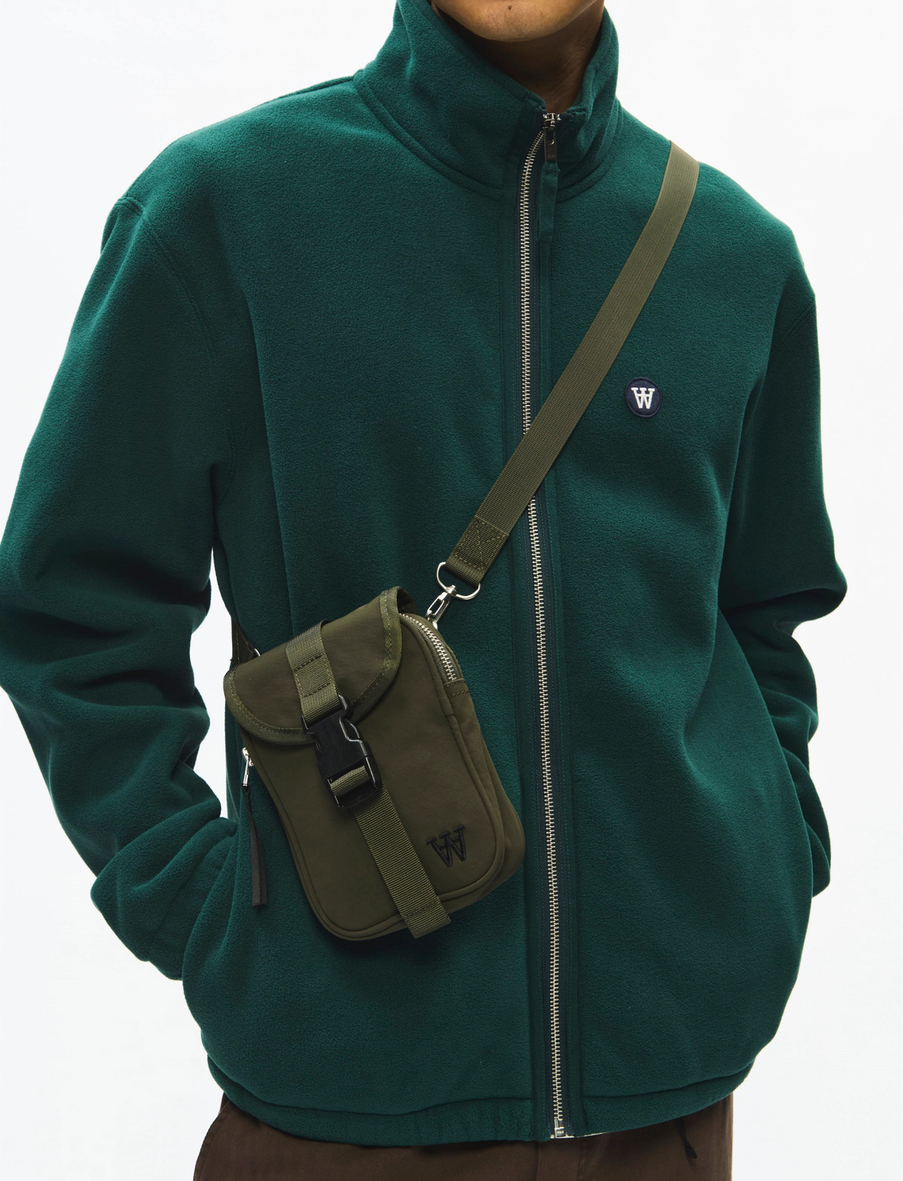 WOOD WOOD Wwralf Shoulder Pouch 25346, One Size, Khaki green, Tasker > Crossbody-Tasker, Herre