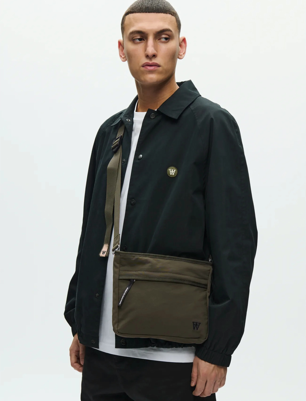 WOOD WOOD Wwflorian Side Bag 25346, One Size, Khaki green, Tasker > Skuldertasker, Herre