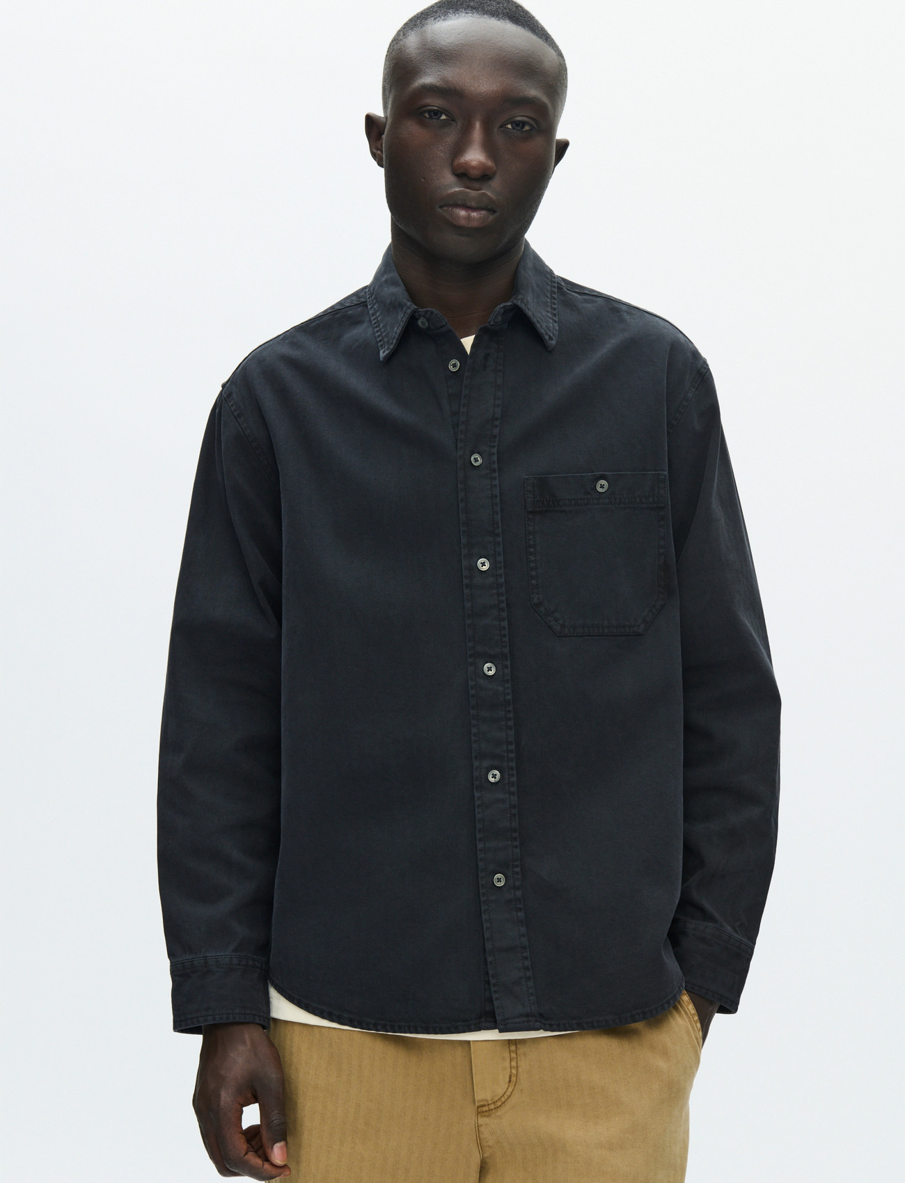 WOOD WOOD Wwcooper Shirt 25189, XL, Black, Overdele > Overtrøjer, Herre