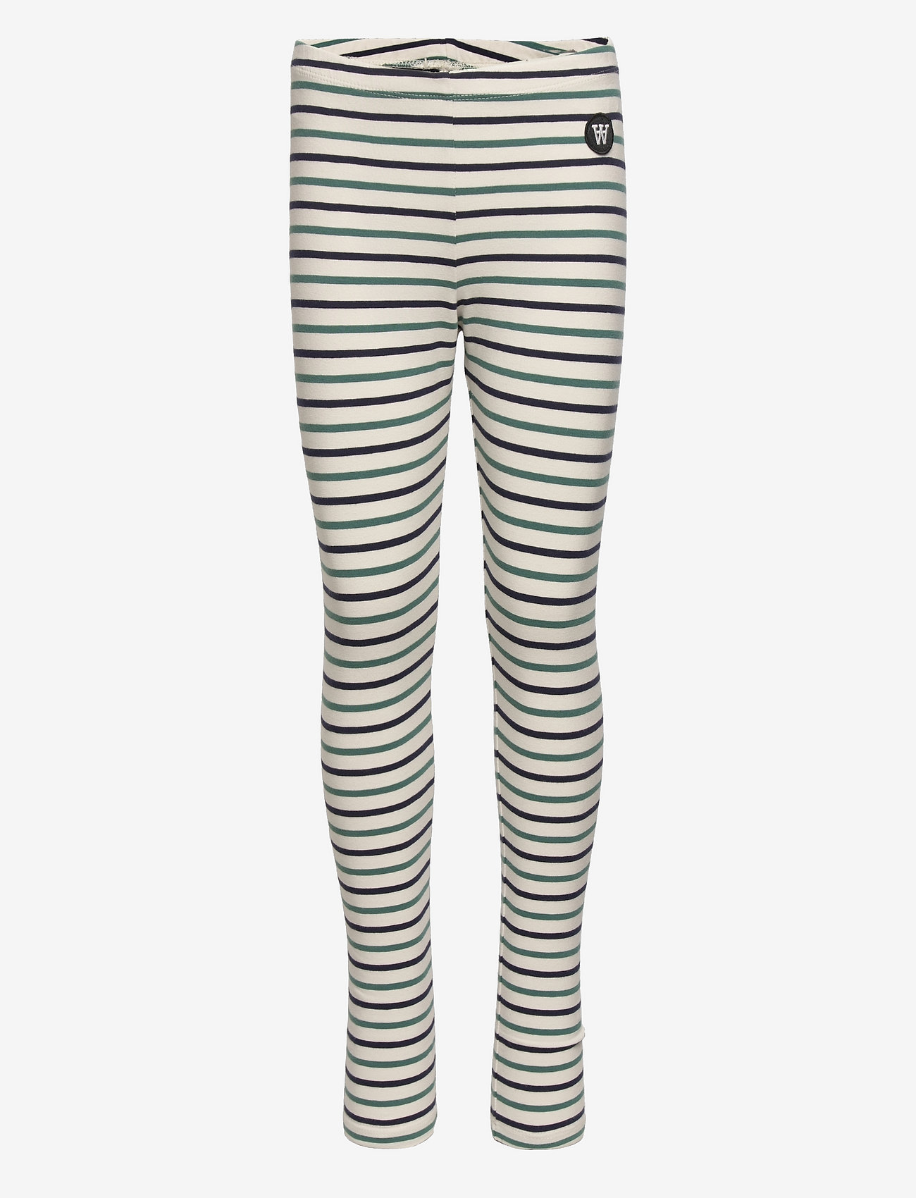Wood Wood - Ira stripe kids leggings - apatinės dalies apranga - off-white/green stripes - 0
