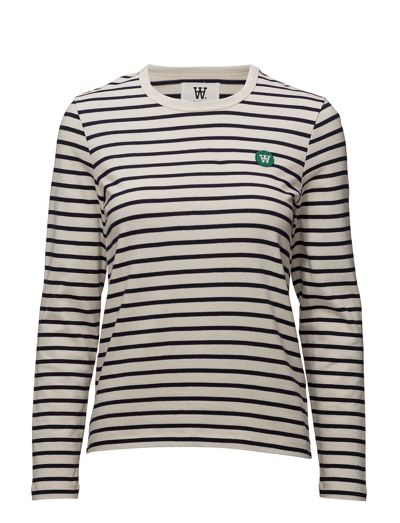 Moa Long Sleeve Langærmet T-shirt Multi/mønstret Wood langærmede t- shirts & toppe fra til dame i Sort - Pashion.dk