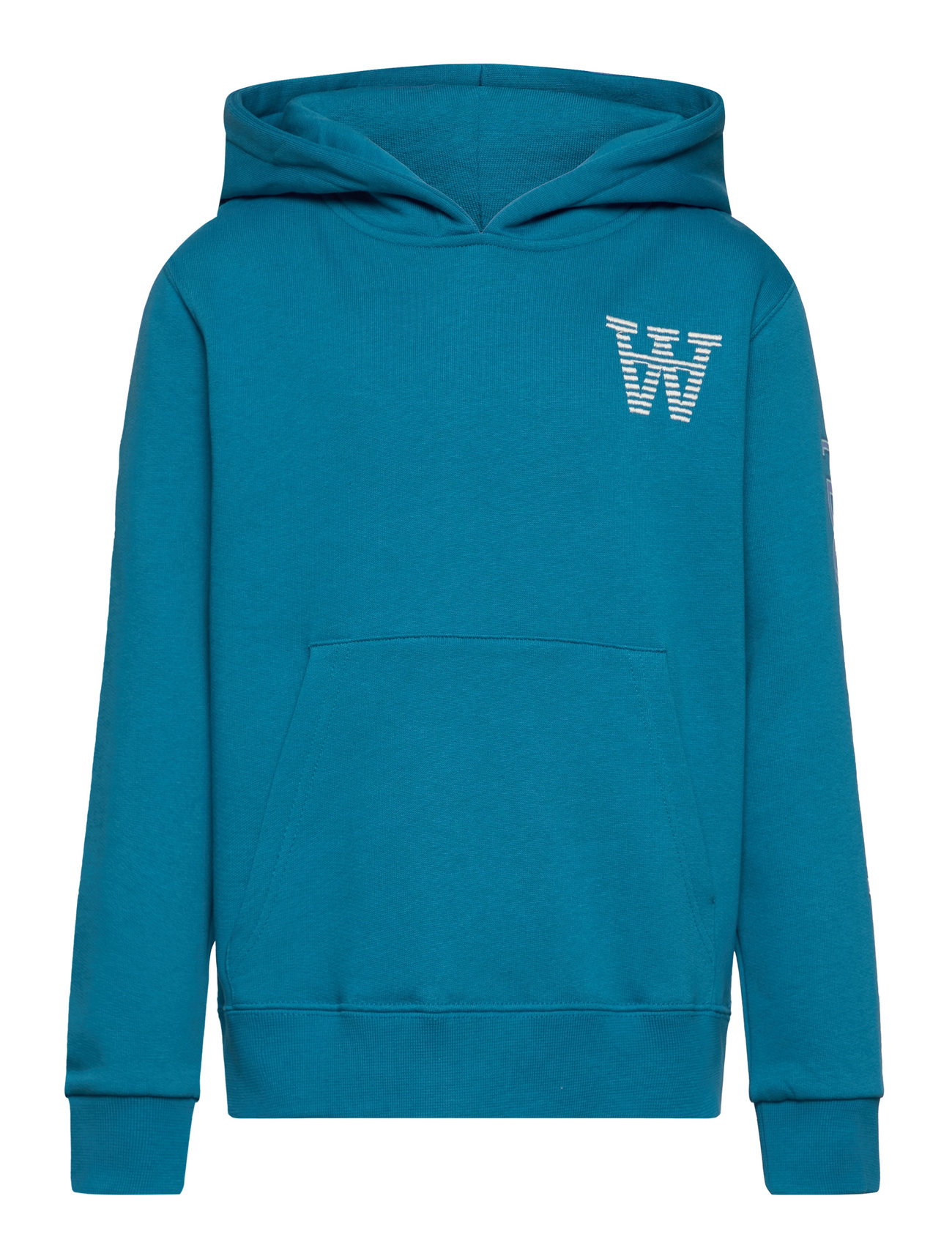Izzy Kids Sleeve Print Hoodie Tops Sweatshirts & Hoodies Hoodies Blue Wood Wood