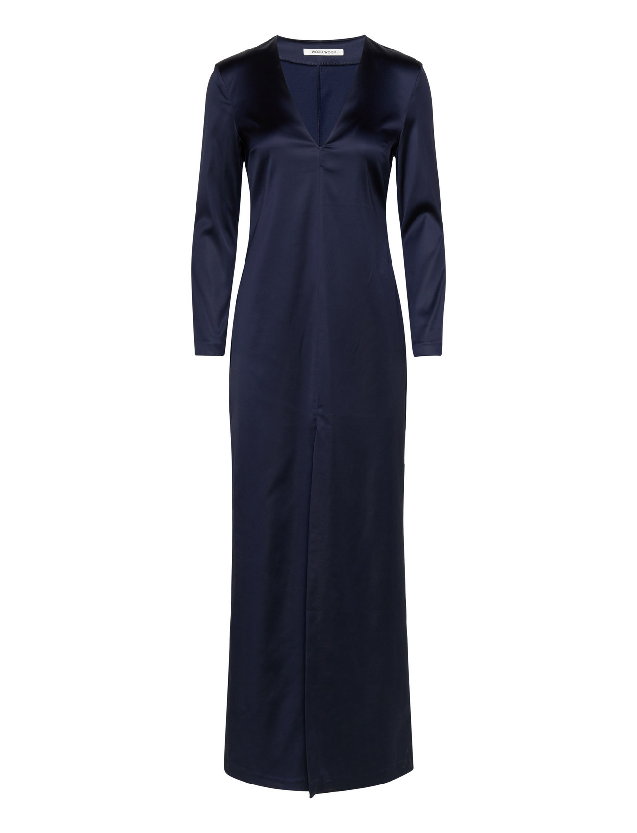 Andromeda Heavy Satin Dress Maxikjole Festkjole Navy Wood Wood