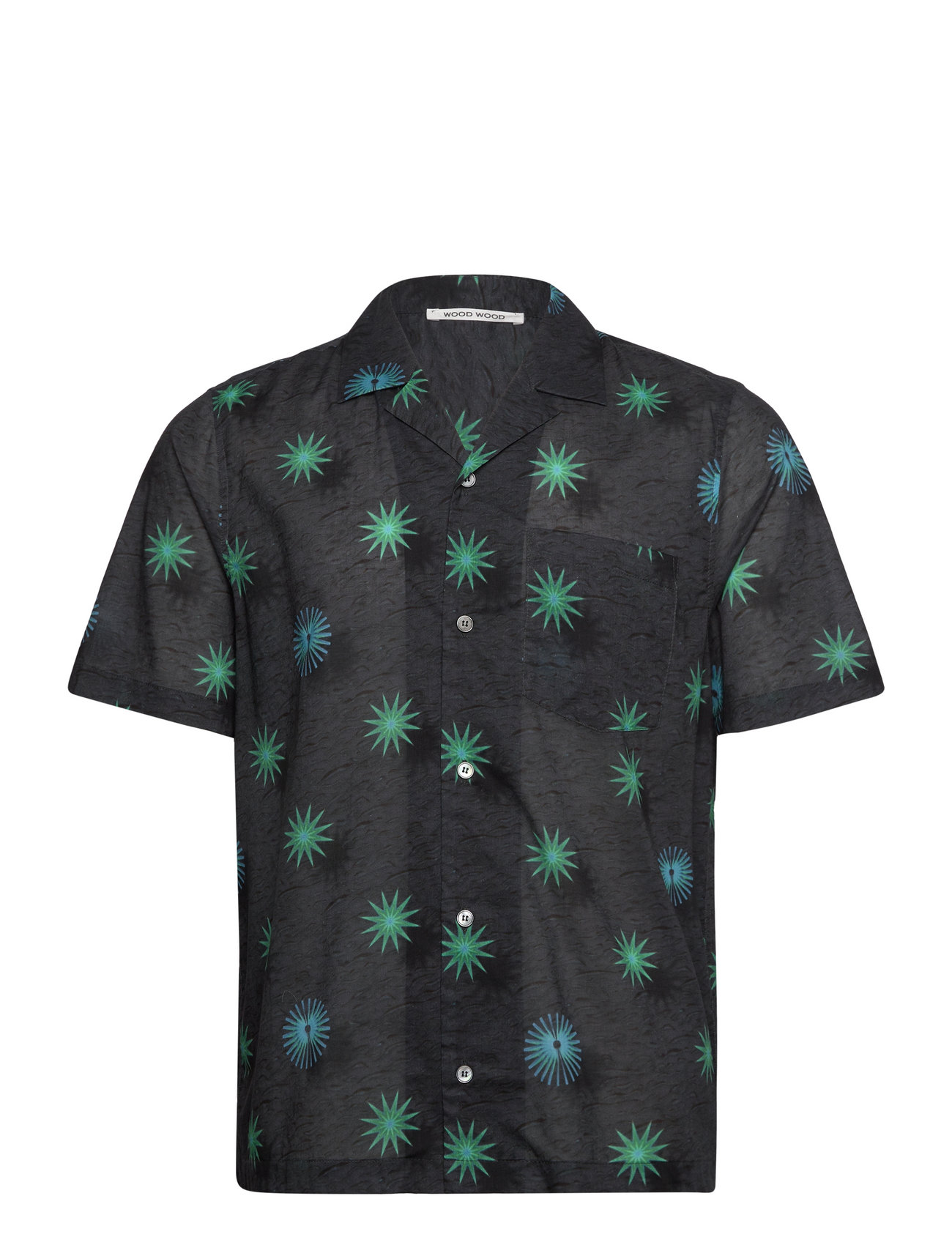 Brandon Abstract Beach Ss Shirt Designers Shirts Short-sleeved Black Wood Wood