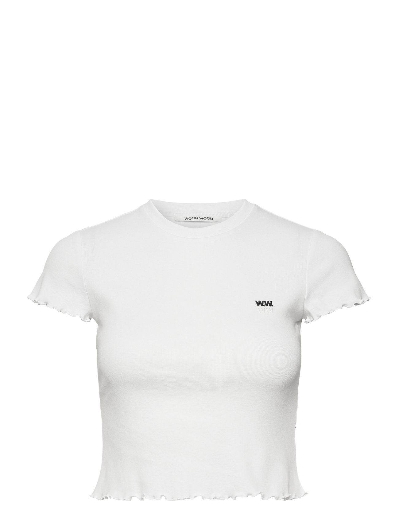 Harley Double Logo T-Shirt Tops Crop Tops Short-sleeved Crop Tops White Wood Wood