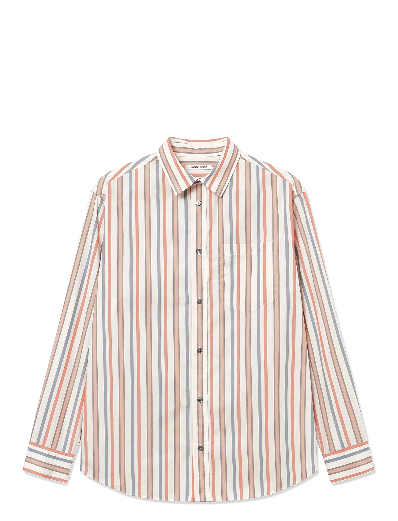 WOOD WOOD Wwnico Shirt Stripe Beige - S - Herren