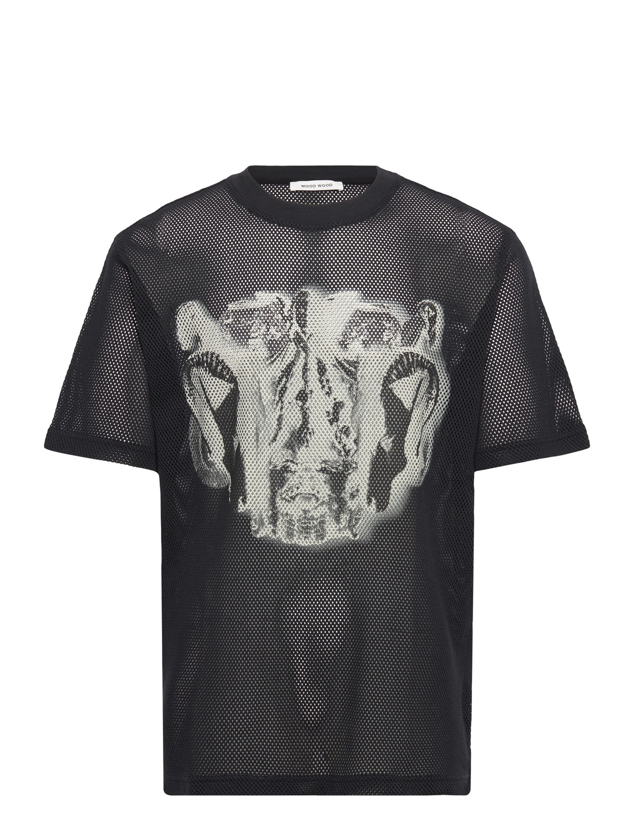 WOOD WOOD Wwhaider Mesh T-Shirt, M, Black, T-Shirts > Kortærmede, Herre