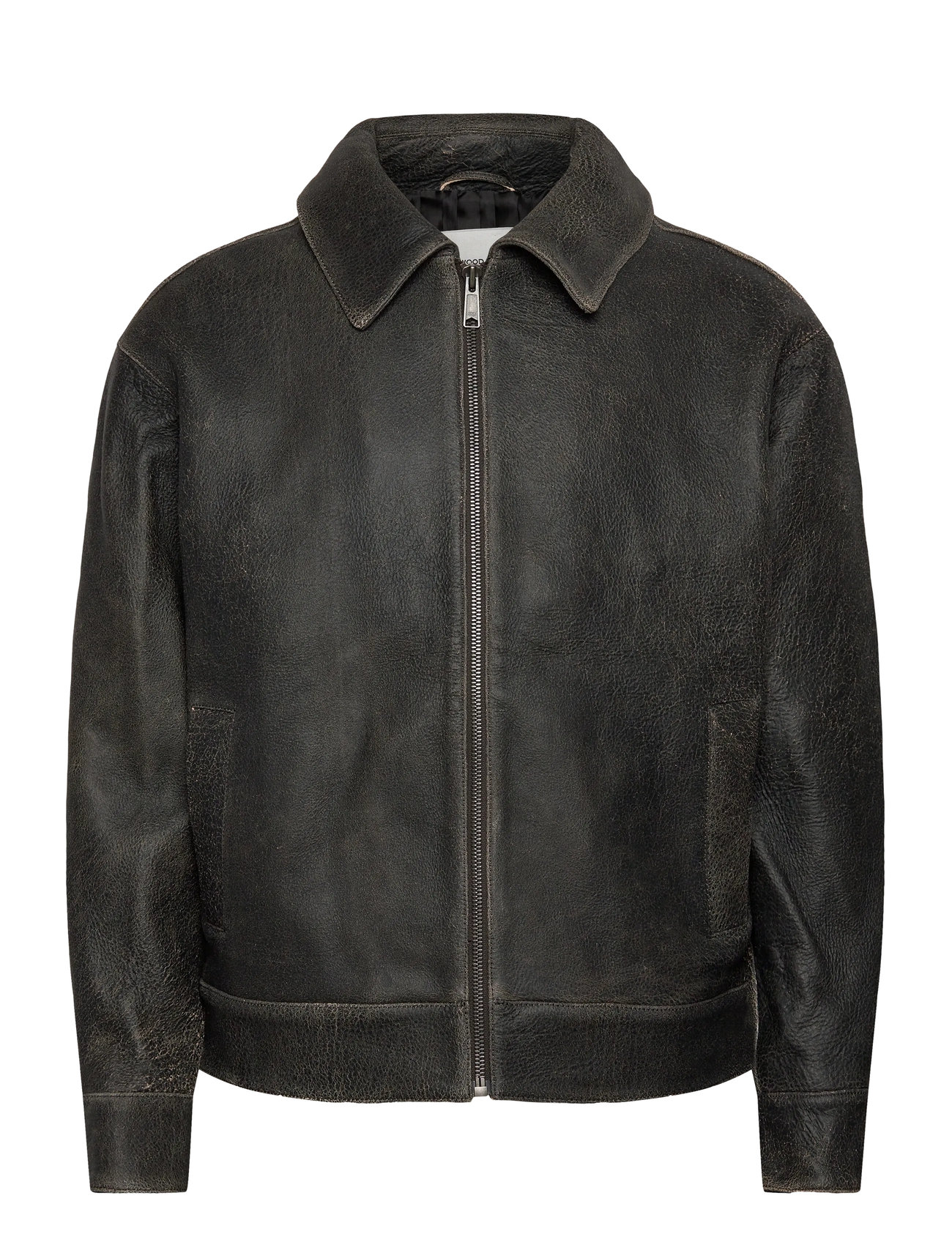 WOOD WOOD Wwjacob Leder Jacke Schwarz - XS - Herren