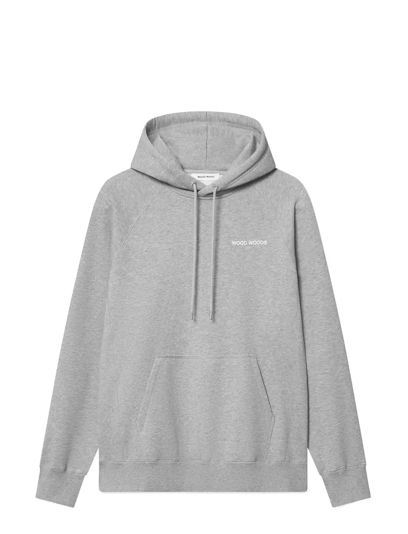 WOOD WOOD Wwfred Hoodie Chest Print Grau - XXL - Herren