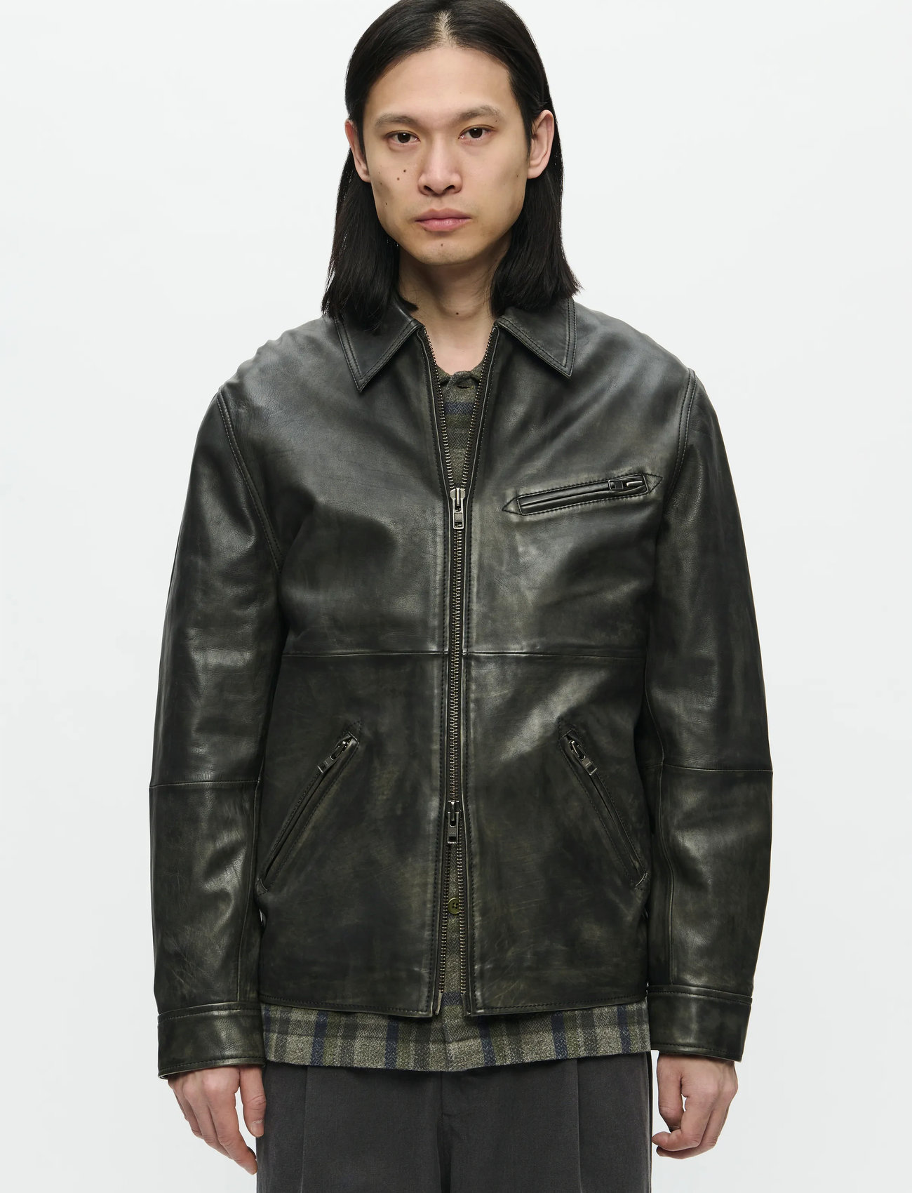 WOOD WOOD Wwiggy Jacket 25183, S, Black, Jakker > Læder, Herre