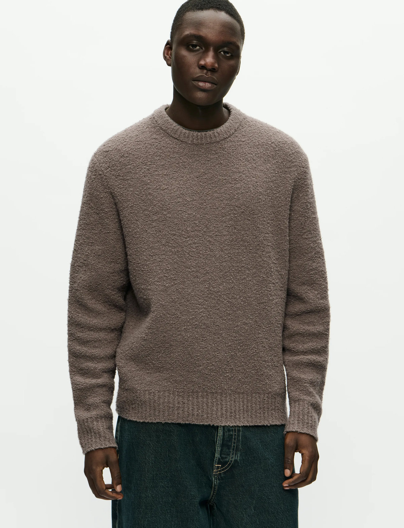 WOOD WOOD Wwandy Crew Neck 25191, XL, Beige, Strik > Runde Halse, Herre