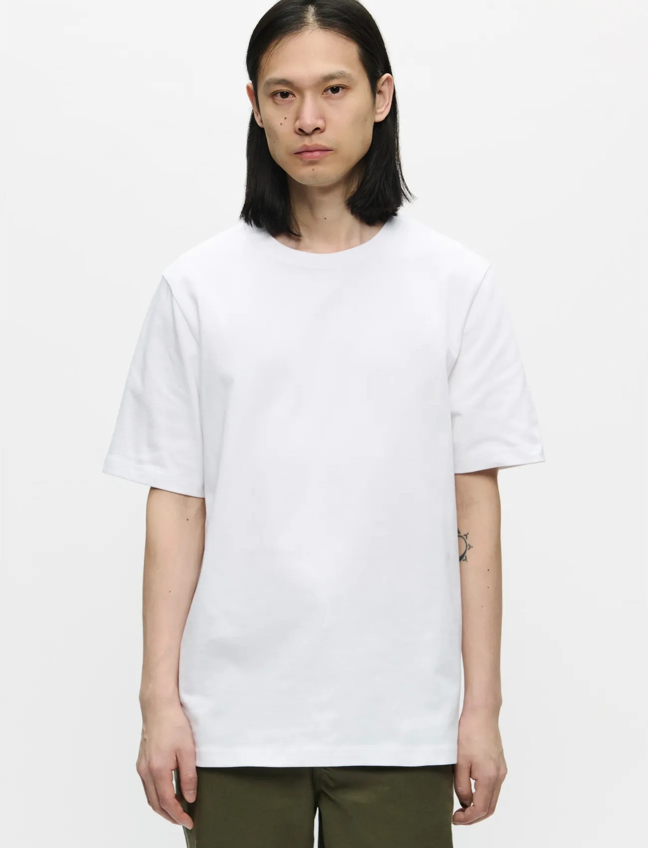 WOOD WOOD Wwbobby Tee 25216, L, White, T-Shirts > Kortærmede, Herre