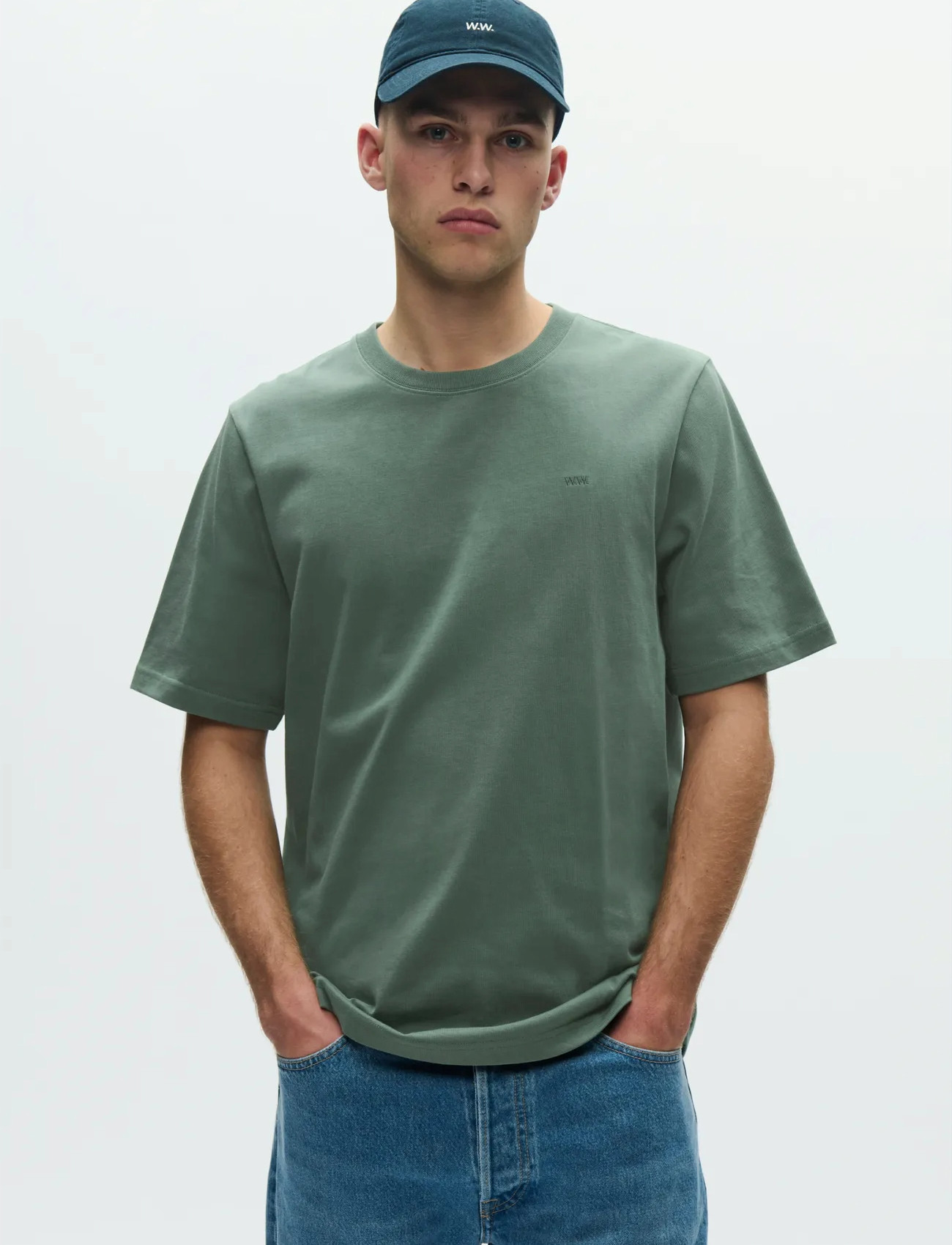 WOOD WOOD Wwbobby Tee 25216, XL, Green, T-Shirts > Kortærmede, Herre