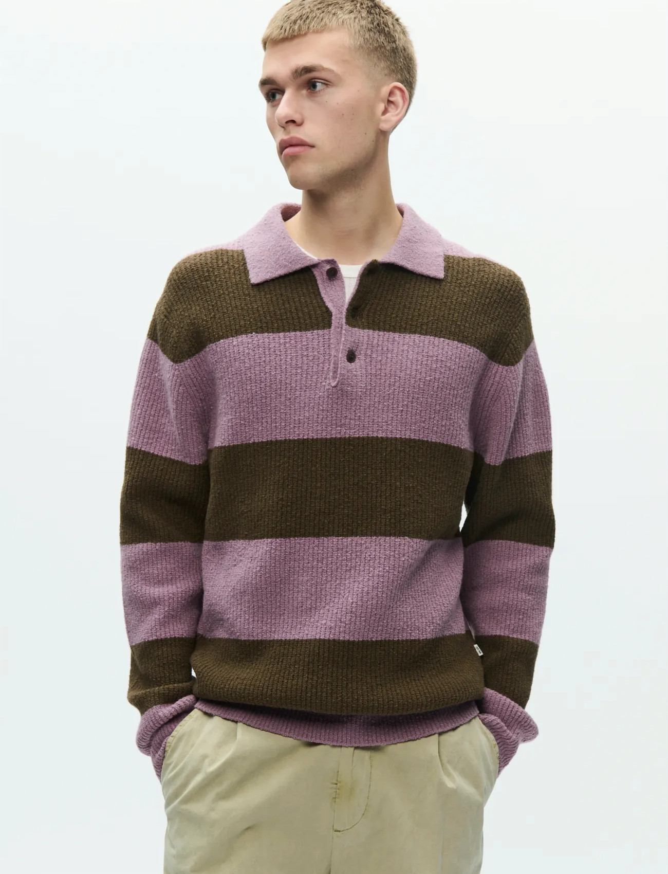 WOOD WOOD Wwkimse Polo 25363, XL, Pink, Strik > Langærmede Strikkede Poloer, Herre