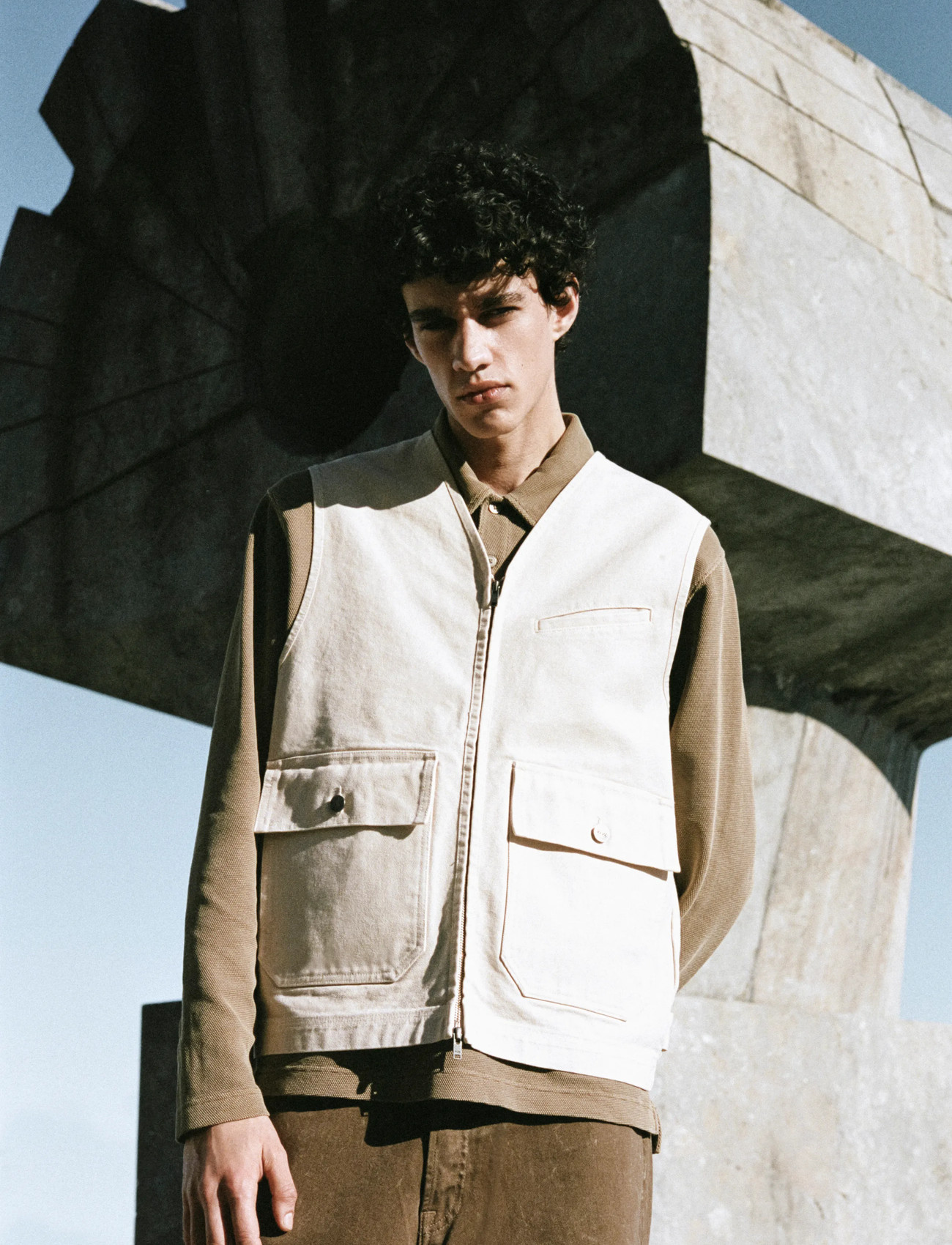 WOOD WOOD Wwbow Vest 25197, XXL, Beige, Overtøj > Veste, Herre