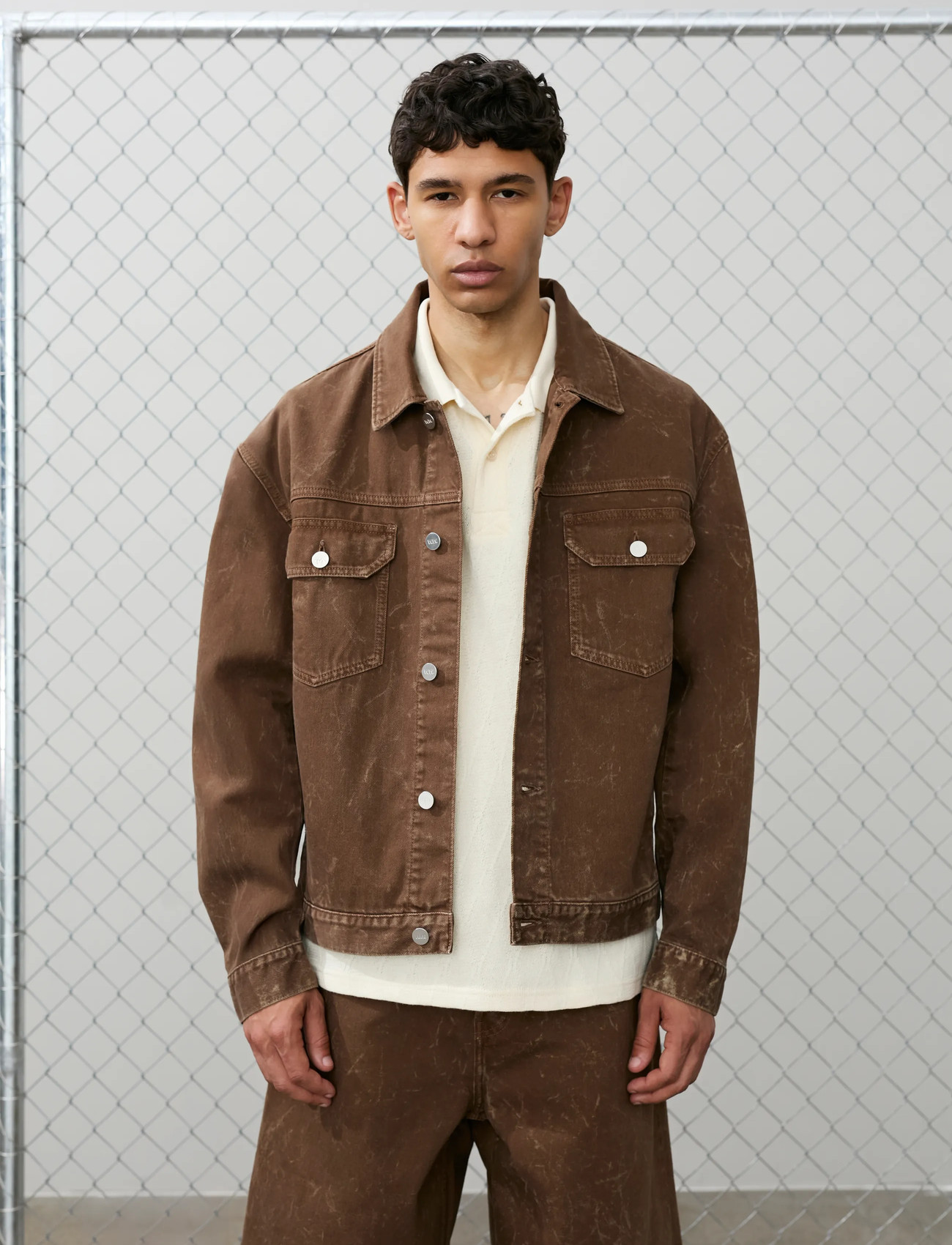 WOOD WOOD Wwtype 10 Jacket 25377, XS, Brown, Denim > Unlined Denim Jackets, Herre