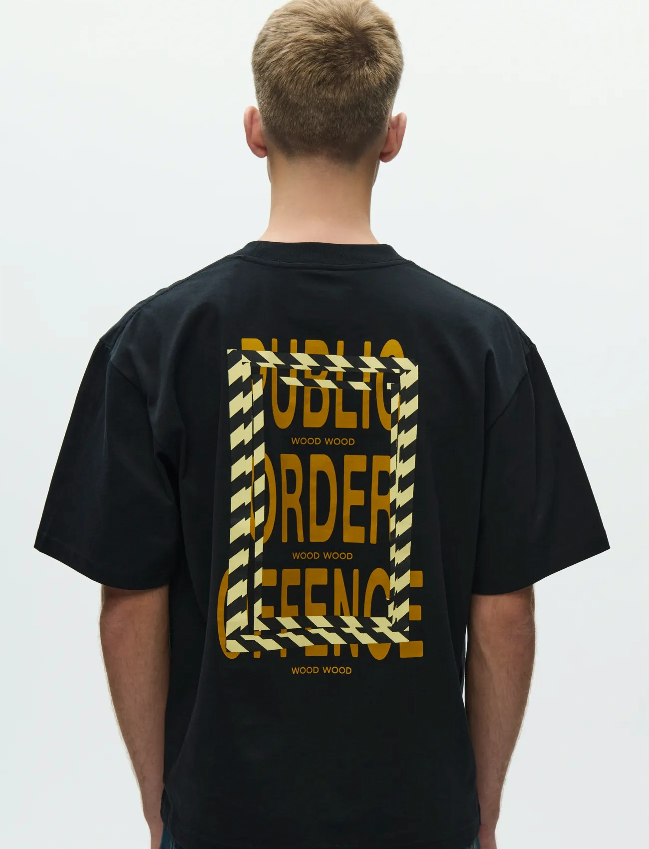WOOD WOOD Wwgary Tee Public Order 25220, S, Black, T-Shirts > Kortærmede, Herre