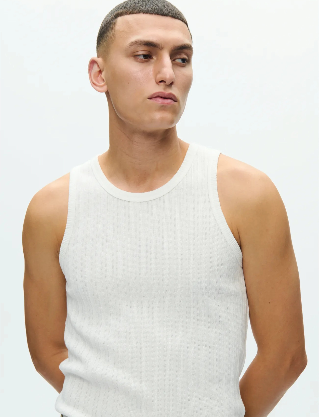 WOOD WOOD Wwtank Top 25394, L, White, T-Shirts > Uden Ærmer, Herre