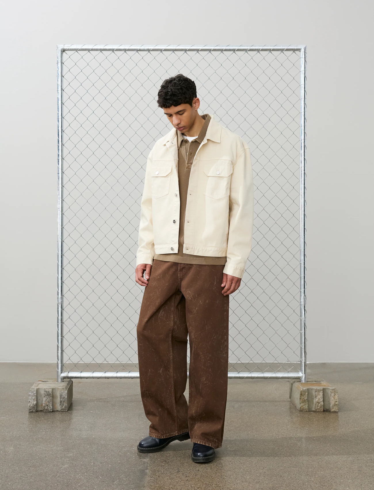 WOOD WOOD Wwtype 10 Jacket 25377, L, Cream, Denim > Unlined Denim Jackets, Herre