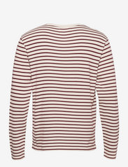 Wood Wood - Mel long sleeve - t-shirts - off-white/dark red stripes - 1