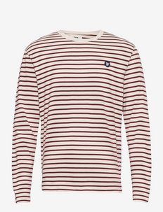 Mel long sleeve - t-shirts - off-white/dark red stripes